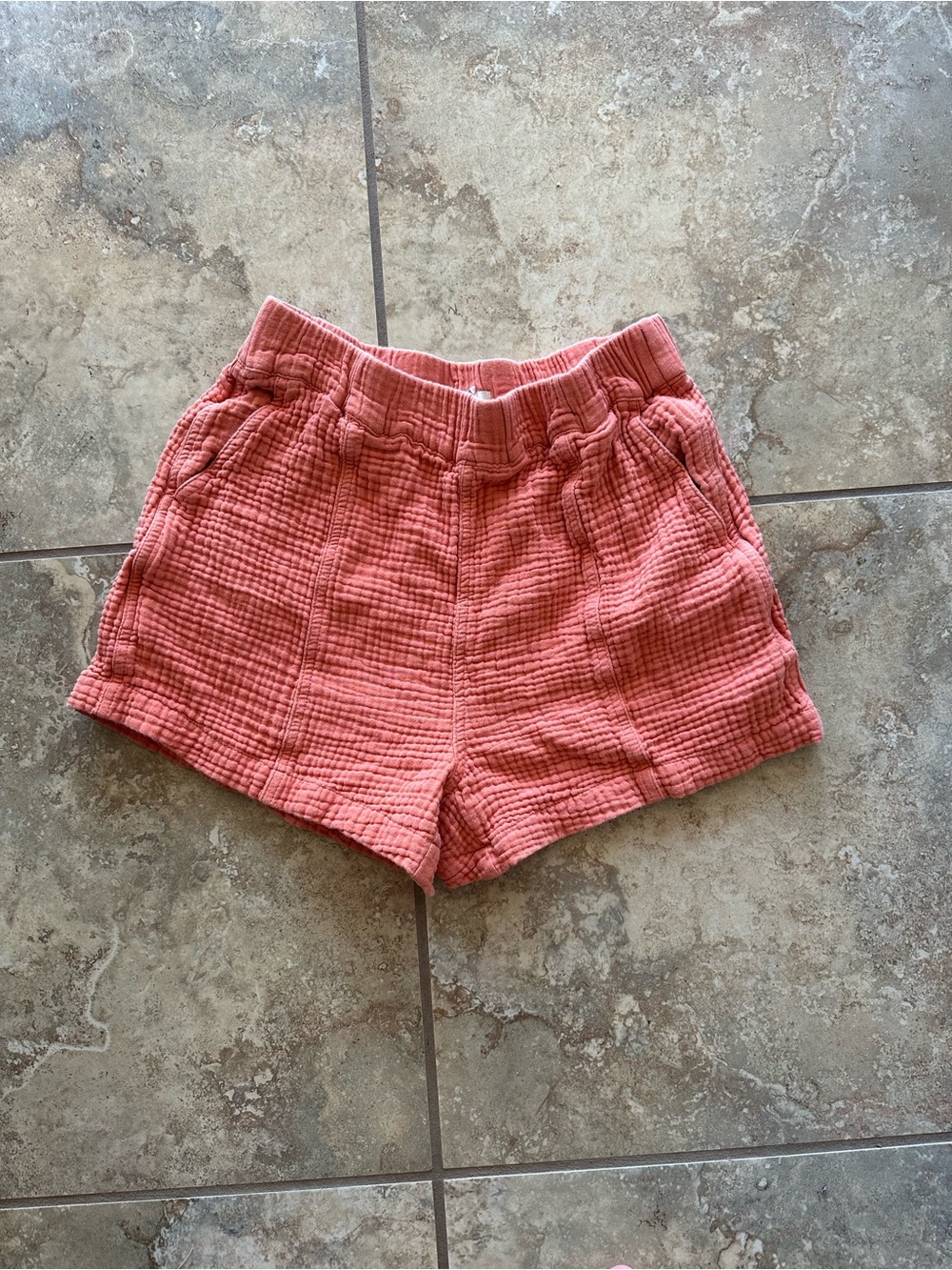Women’s Madewell Textured Salmon Pink Shorts